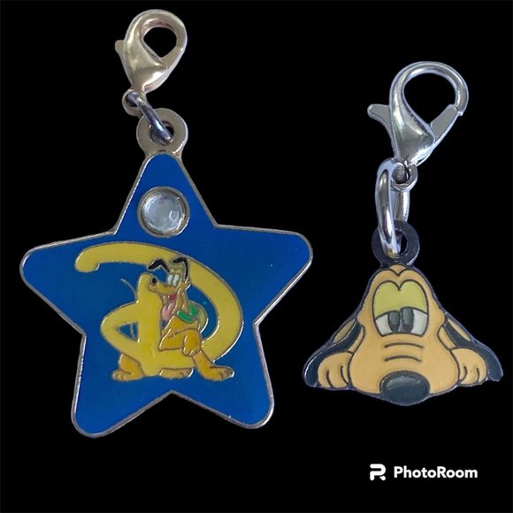 Vintage Disney Pluto Dog Charm Zipper Pull Purse Clip On for Bracelet Disneyana - Picture 2 of 9